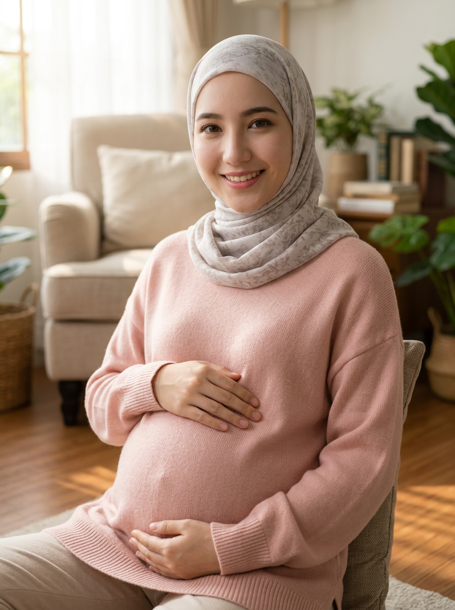 AI-generated character as pregnant parent