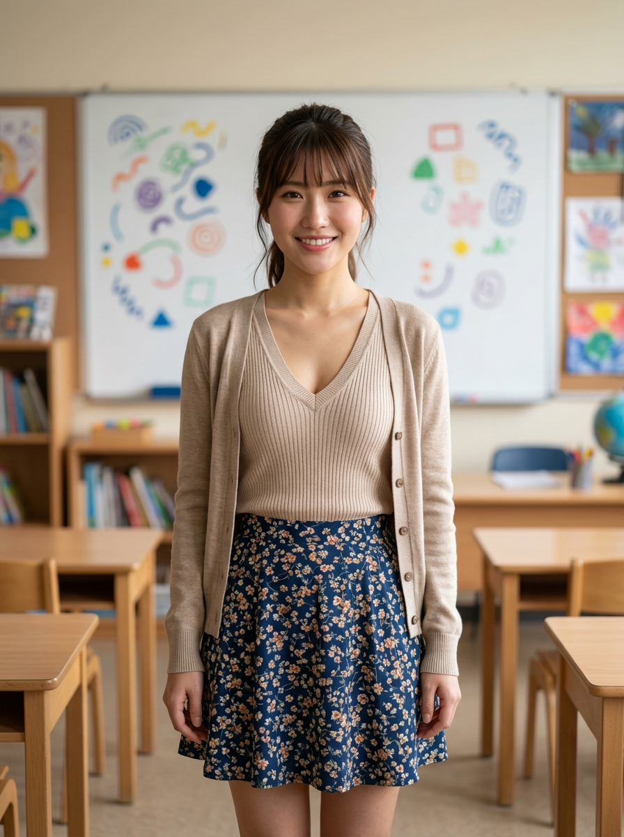 AI-generated character as teacher